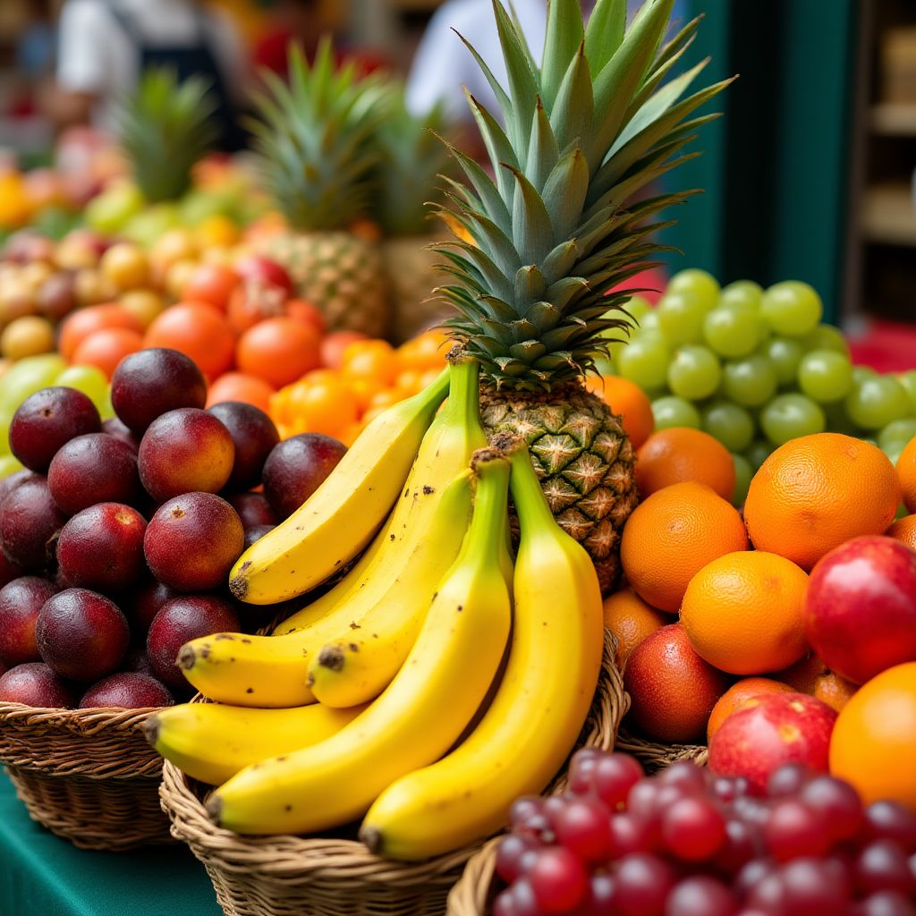 Colorful fruit display at Sydney Markets